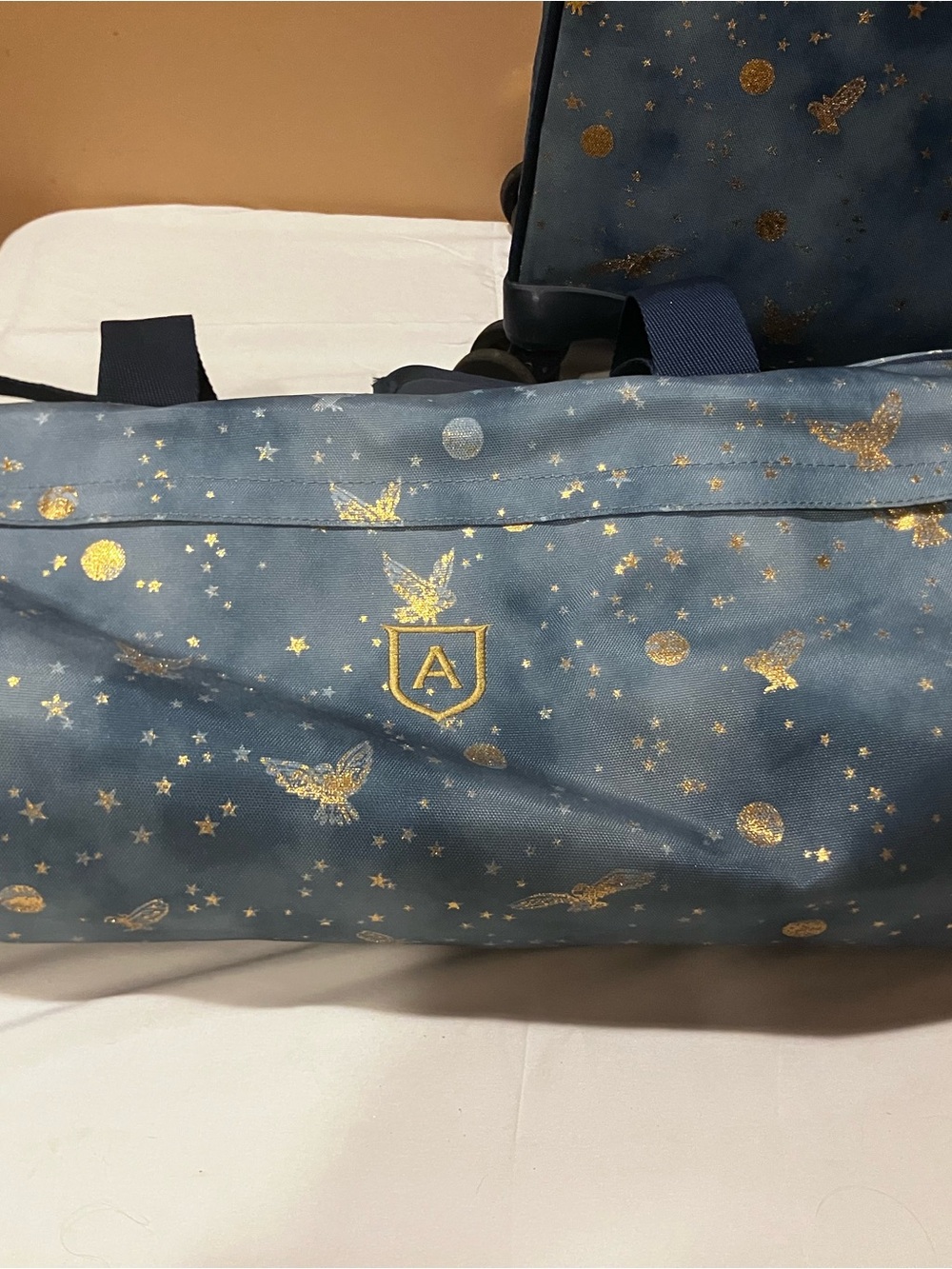 NWT PB Teen Harry Potter Enchanted Night Sky Carry On Duffel Set Monogram A - Picture 14 of 16